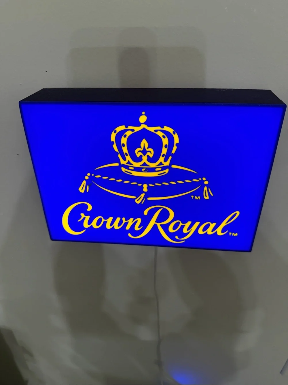 Crown Blue and Gold Illuminated Wall Art by Crown
